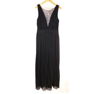 Adrianna Papell Illusion Lace Gown Black L